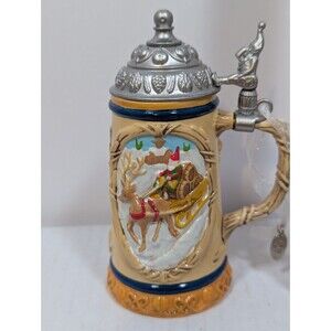 Hallmark Keepsake Premium Ornament  Hoppy Holidays Stein Porcelain Metal 2016